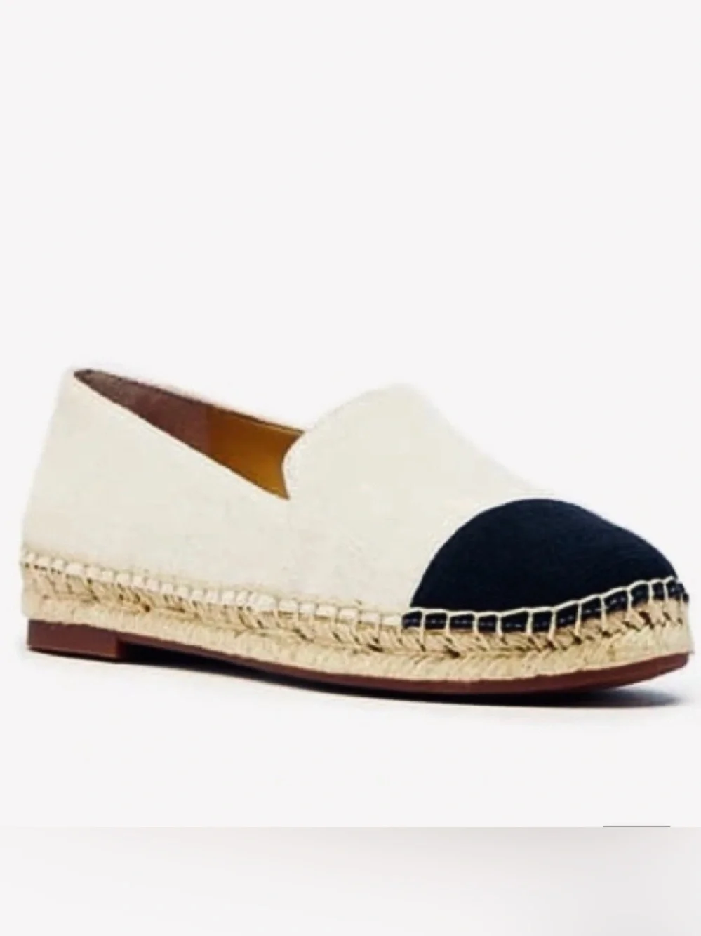 Sole Society Samyrah Espadrille Slip On Flats  Oatmeal Black Size 8